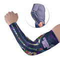 Melbourne Storm Arm Sleeves Tropical Hibiscus Floral Pattern With Purple And Blue Accents