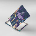 Melbourne Storm Canvas Wall Art Tropical Hibiscus Floral Pattern With Purple And Blue Accents