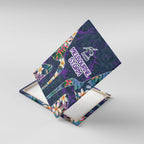 Melbourne Storm Canvas Wall Art Tropical Hibiscus Floral Pattern With Purple And Blue Accents
