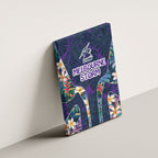Melbourne Storm Canvas Wall Art Tropical Hibiscus Floral Pattern With Purple And Blue Accents
