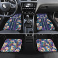 Melbourne Storm Car Mats Tropical Hibiscus Floral Pattern With Purple And Blue Accents