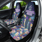 Melbourne Storm Car Seat Cover Tropical Hibiscus Floral Pattern With Purple And Blue Accents