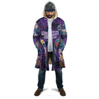 Melbourne Storm Cloak Tropical Hibiscus Floral Pattern With Purple And Blue Accents