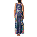 Melbourne Storm Family Matching Tank Maxi Dress and Hawaiian Shirt Tropical Hibiscus Floral Pattern With Purple And Blue Accents