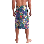 Melbourne Storm Lavalava Tropical Hibiscus Floral Pattern With Purple And Blue Accents