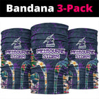 Melbourne Storm Neck Gaiter Tropical Hibiscus Floral Pattern With Purple And Blue Accents