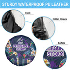 Melbourne Storm Spare Tire Cover Tropical Hibiscus Floral Pattern With Purple And Blue Accents