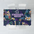 Melbourne Storm Tablecloth Tropical Hibiscus Floral Pattern With Purple And Blue Accents