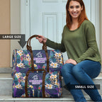Melbourne Storm Travel Bag Tropical Hibiscus Floral Pattern With Purple And Blue Accents