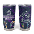 Melbourne Storm Tumbler Cup Tropical Hibiscus Floral Pattern With Purple And Blue Accents
