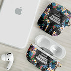 Penrith Panthers AirPods Case Tropical Hibiscus Floral Pattern With Black And Grey Accents
