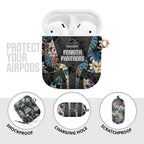 Penrith Panthers AirPods Case Tropical Hibiscus Floral Pattern With Black And Grey Accents