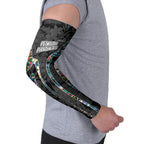 Penrith Panthers Arm Sleeves Tropical Hibiscus Floral Pattern With Black And Grey Accents