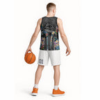 Penrith Panthers Basketball Jersey Tropical Hibiscus Floral Pattern With Black And Grey Accents