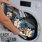 Penrith Panthers Bathroom Set Tropical Hibiscus Floral Pattern With Black And Grey Accents