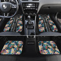Penrith Panthers Car Mats Tropical Hibiscus Floral Pattern With Black And Grey Accents