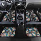 Penrith Panthers Car Mats Tropical Hibiscus Floral Pattern With Black And Grey Accents