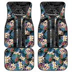 Penrith Panthers Car Mats Tropical Hibiscus Floral Pattern With Black And Grey Accents
