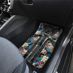Penrith Panthers Car Mats Tropical Hibiscus Floral Pattern With Black And Grey Accents