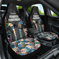 Penrith Panthers Car Seat Cover Tropical Hibiscus Floral Pattern With Black And Grey Accents