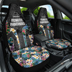 Penrith Panthers Car Seat Cover Tropical Hibiscus Floral Pattern With Black And Grey Accents