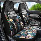 Penrith Panthers Car Seat Cover Tropical Hibiscus Floral Pattern With Black And Grey Accents