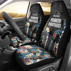 Penrith Panthers Car Seat Cover Tropical Hibiscus Floral Pattern With Black And Grey Accents