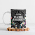 Penrith Panthers Ceramic Mug Tropical Hibiscus Floral Pattern With Black And Grey Accents