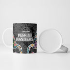 Penrith Panthers Ceramic Mug Tropical Hibiscus Floral Pattern With Black And Grey Accents