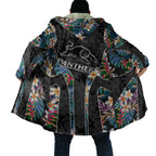 Penrith Panthers Cloak Tropical Hibiscus Floral Pattern With Black And Grey Accents