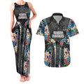 Penrith Panthers Couples Matching Tank Maxi Dress and Hawaiian Shirt Tropical Hibiscus Floral Pattern With Black And Grey Accents