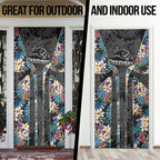 Penrith Panthers Door Cover Tropical Hibiscus Floral Pattern With Black And Grey Accents