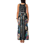 Penrith Panthers Family Matching Tank Maxi Dress and Hawaiian Shirt Tropical Hibiscus Floral Pattern With Black And Grey Accents