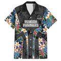 Penrith Panthers Hawaiian Shirt Tropical Hibiscus Floral Pattern With Black And Grey Accents