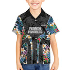 Penrith Panthers Hawaiian Shirt Tropical Hibiscus Floral Pattern With Black And Grey Accents