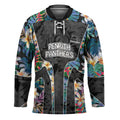 Penrith Panthers Hockey Jersey Tropical Hibiscus Floral Pattern With Black And Grey Accents