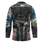 Penrith Panthers Hockey Jersey Tropical Hibiscus Floral Pattern With Black And Grey Accents