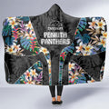Penrith Panthers Hooded Blanket Tropical Hibiscus Floral Pattern With Black And Grey Accents
