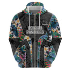 Penrith Panthers Hoodie Tropical Hibiscus Floral Pattern With Black And Grey Accents
