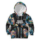 Penrith Panthers Kid Hoodie Tropical Hibiscus Floral Pattern With Black And Grey Accents