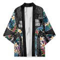Penrith Panthers Kimono Tropical Hibiscus Floral Pattern With Black And Grey Accents