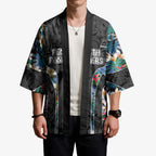 Penrith Panthers Kimono Tropical Hibiscus Floral Pattern With Black And Grey Accents