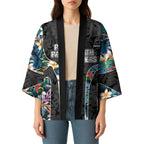 Penrith Panthers Kimono Tropical Hibiscus Floral Pattern With Black And Grey Accents