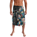 Penrith Panthers Lavalava Tropical Hibiscus Floral Pattern With Black And Grey Accents