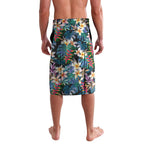 Penrith Panthers Lavalava Tropical Hibiscus Floral Pattern With Black And Grey Accents