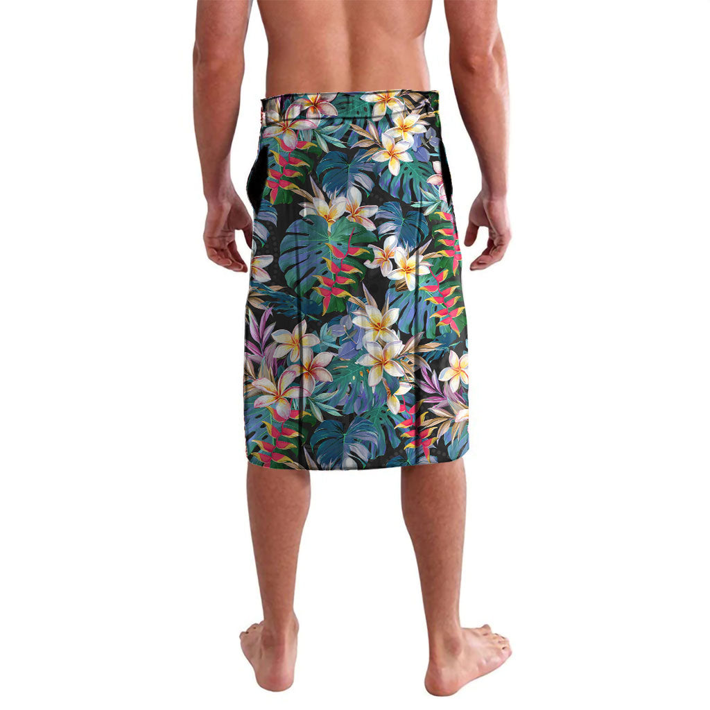 Penrith Panthers Lavalava Tropical Hibiscus Floral Pattern With Black And Grey Accents