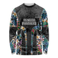Penrith Panthers Long Sleeve Shirt Tropical Hibiscus Floral Pattern With Black And Grey Accents