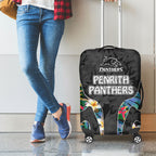 Penrith Panthers Luggage Cover Tropical Hibiscus Floral Pattern With Black And Grey Accents