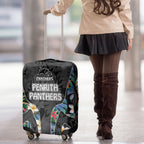 Penrith Panthers Luggage Cover Tropical Hibiscus Floral Pattern With Black And Grey Accents