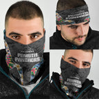 Penrith Panthers Neck Gaiter Tropical Hibiscus Floral Pattern With Black And Grey Accents
